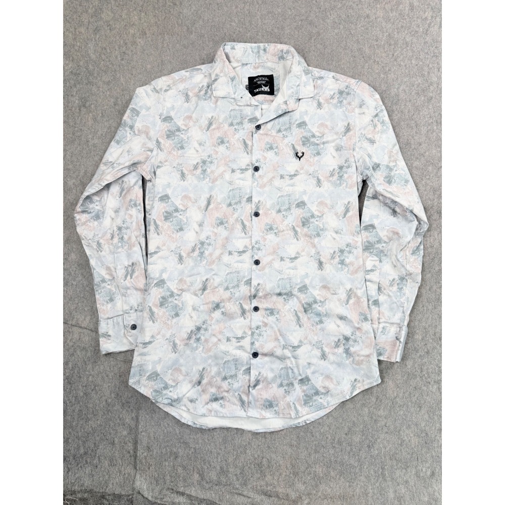 Tauros Button Down Shirt Mens L Multicolor Abstract Print Long Sleeve Casual Top